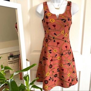 Planet Gold • Gold Chains A Line Dress Junior’s S